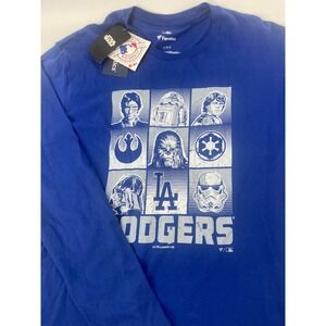 New RARE‎ Star Wars Dodgers Long Sleeve Fanatics MLB Baseball T-Shirt  Size L